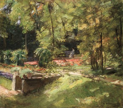 Die Blumenterrassen im Wannseegarten nach Südwesten von Max Liebermann